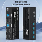 Switch KVM DisplayPort 8K 60Hz per 2 PC con USB 3.0