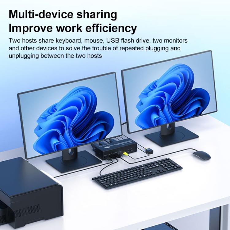 Switch KVM DisplayPort 8K 60Hz per 2 PC con USB 3.0