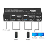 Switch KVM 8K 60Hz DP USB 3.0 per 2 Monitor e 2 Host