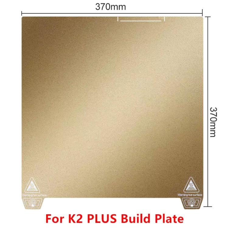 Piastra di costruzione per stampante 3D in acciaio armonico per Creality K2 Plus, Gold / Single-sided PEI Coating, Black / Single-sided PEI Coating, Gold / Double-sided PEI Coating, Black / Double-sided PEI Coating