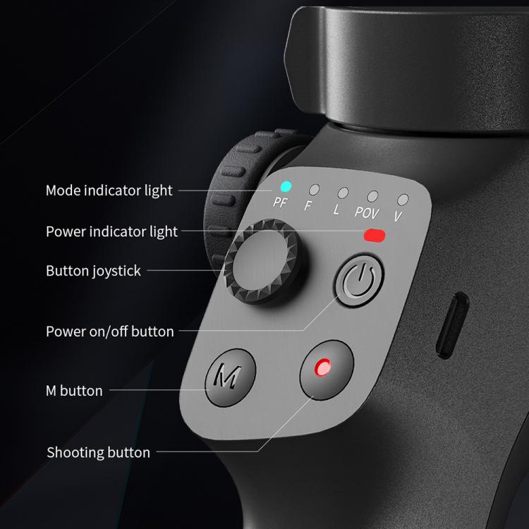 Stabilizzatore per smartphone FUNSNAP CM8, pieghevole, a 3 assi, anti-vibrazione, ideale per vlog e riprese video., Basic Version, AI Version