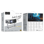 Videoproiettore intelligente hoco DT5 1920x1080P 270ANSI con messa a fuoco elettrica, versione Android., EU Plug