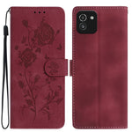 Custodia per telefono in pelle con motivo a rilievo di rose, For Samsung Galaxy A03, For Samsung Galaxy A13 4G