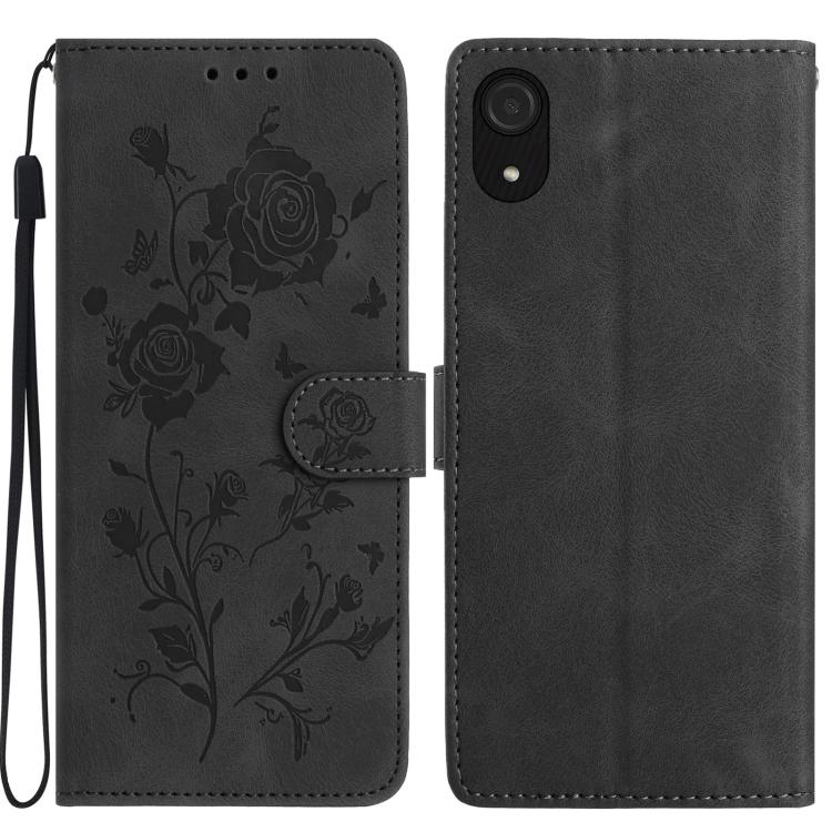 Custodia per telefono in pelle con motivo a rilievo di rose, For Samsung Galaxy A03 Core, For Samsung Galaxy A33