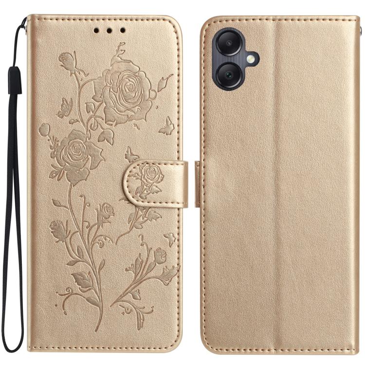 Custodia per telefono in pelle con motivo a rilievo di rose, For Samsung Galaxy A05, For Samsung Galaxy A05S