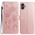 Custodia per telefono in pelle con motivo a rilievo di rose, For Samsung Galaxy A17, For Samsung Galaxy A07