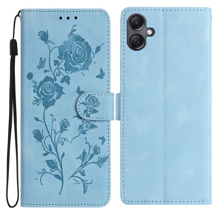 Custodia per telefono in pelle con motivo a rilievo di rose, For Samsung Galaxy A17, For Samsung Galaxy A07