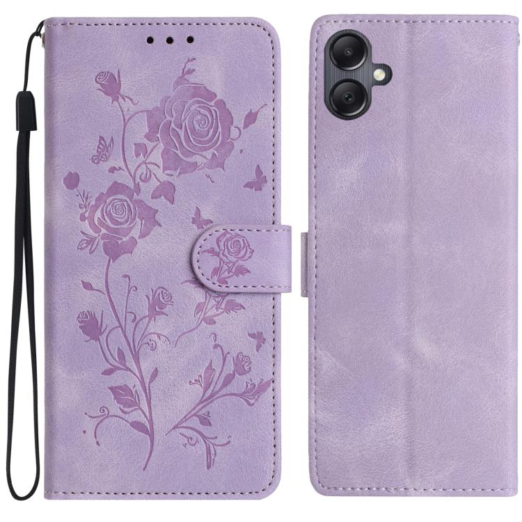 Custodia per telefono in pelle con motivo a rilievo di rose, For Samsung Galaxy A17, For Samsung Galaxy A07