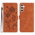 Custodia per telefono in pelle con motivo a rilievo di rose, For Samsung Galaxy A15, For Samsung Galaxy A35