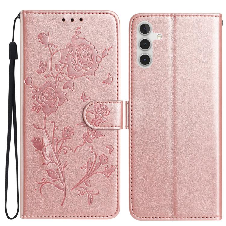 Custodia per telefono in pelle con motivo a rilievo di rose, For Samsung Galaxy A17, For Samsung Galaxy A07