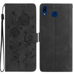Custodia per telefono in pelle con motivo a rilievo di rose, For Samsung Galaxy A20 / A30, For Samsung Galaxy A50