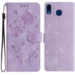 Custodia per telefono in pelle con motivo a rilievo di rose, For Samsung Galaxy A20 / A30, For Samsung Galaxy A50