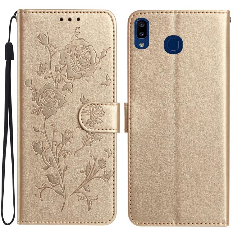 Custodia per telefono in pelle con motivo a rilievo di rose, For Samsung Galaxy A51, For Samsung Galaxy A20e