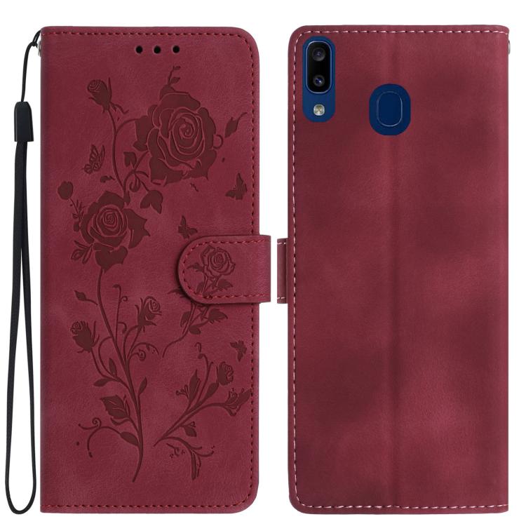 Custodia per telefono in pelle con motivo a rilievo di rose, For Samsung Galaxy A51, For Samsung Galaxy A20e