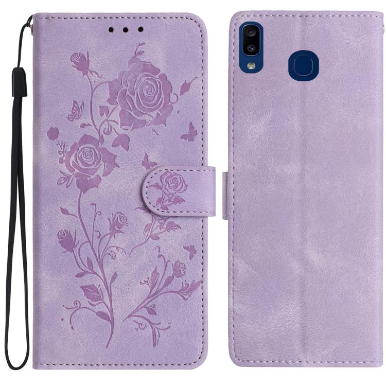 Custodia per telefono in pelle con motivo a rilievo di rose, For Samsung Galaxy A51, For Samsung Galaxy A20e