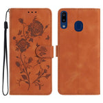 Custodia per telefono in pelle con motivo a rilievo di rose, For Samsung Galaxy A51, For Samsung Galaxy A20e