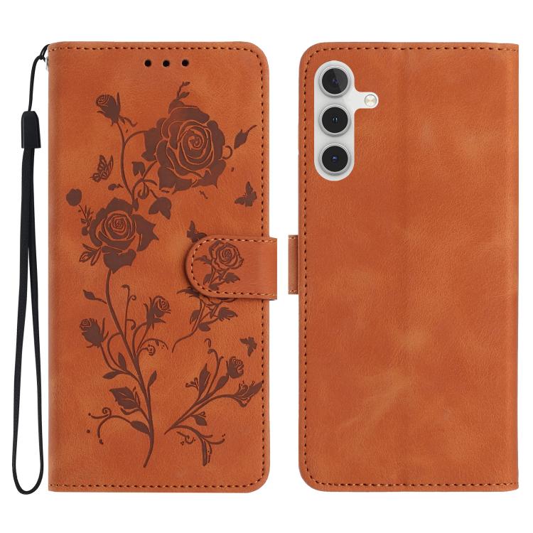 Custodia per telefono in pelle con motivo a rilievo di rose, For Samsung Galaxy A16, For Samsung Galaxy A25