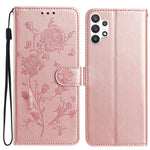 Custodia per telefono in pelle con motivo a rilievo di rose, For Samsung Galaxy A32, For Samsung Galaxy A72