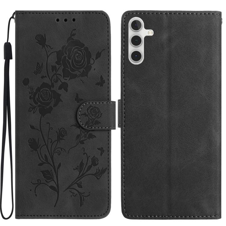 Custodia per telefono in pelle con motivo a rilievo di rose, For Samsung Galaxy A15, For Samsung Galaxy A35
