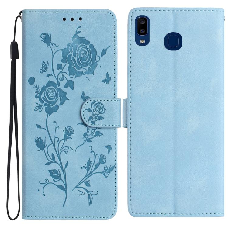 Custodia per telefono in pelle con motivo a rilievo di rose, For Samsung Galaxy A40, For Samsung Galaxy A10 / M10