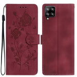 Custodia per telefono in pelle con motivo a rilievo di rose, For Samsung Galaxy A42 5G, For Samsung Galaxy A21S