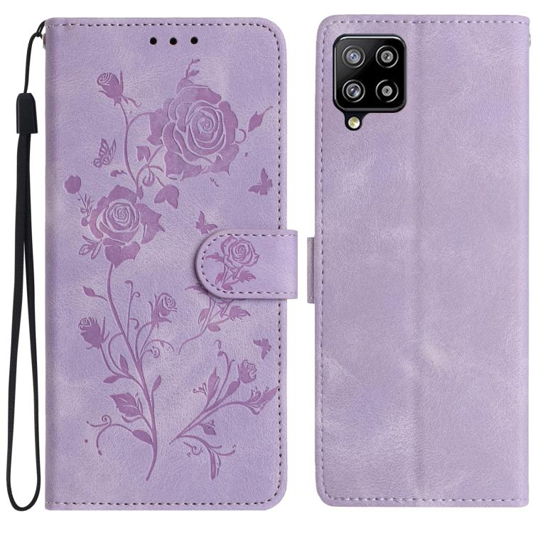 Custodia per telefono in pelle con motivo a rilievo di rose, For Samsung Galaxy A42 5G, For Samsung Galaxy A21S