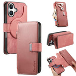 Custodia per telefono CaseNeo MagSafe RFID antifurto con cerniera e portafoglio in pelle stile retrò, For iPhone Air, For iPhone 16 Pro Max, For iPhone 16 Pro, For iPhone 16 Plus