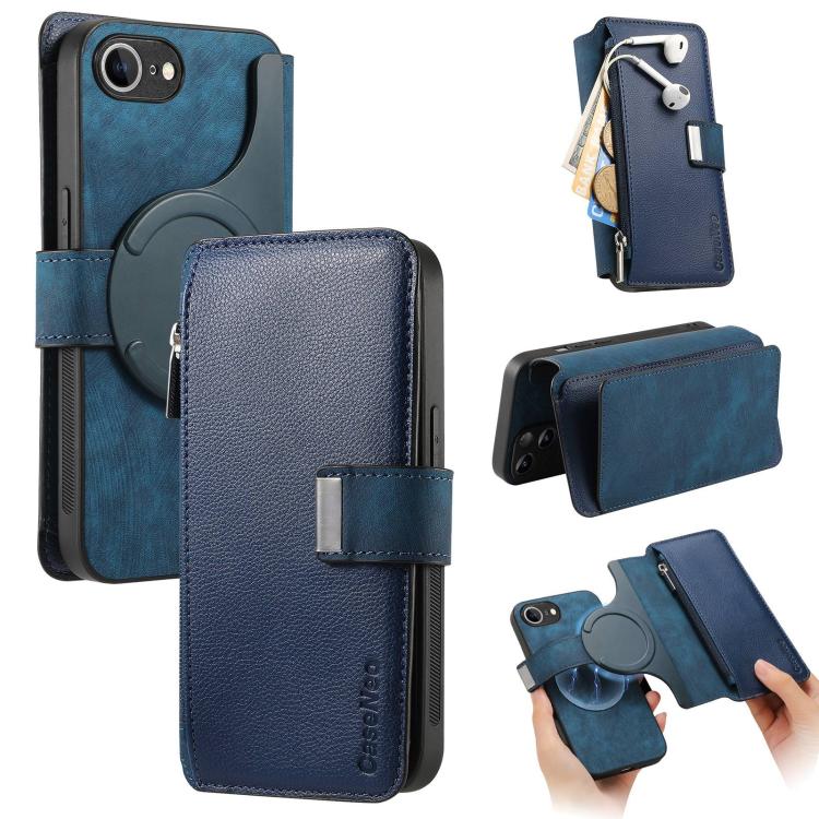 Custodia per telefono CaseNeo MagSafe RFID antifurto con cerniera e portafoglio in pelle stile retrò, For iPhone 17e / 16e, For iPhone 17 Pro Max, For iPhone 17 Pro, For iPhone 17
