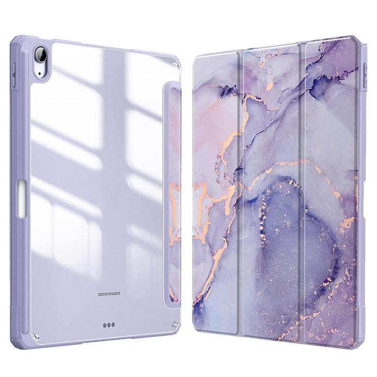 Custodia in pelle con motivo marmorizzato in acrilico cristallino per tablet, con scomparto per penna., For Samsung Galaxy Tab S9 Ultra, For Samsung Galaxy Tab S8+ / S7+, For Samsung Galaxy Tab S8 / S7, For Samsung Galaxy Tab A8 10.5 2021