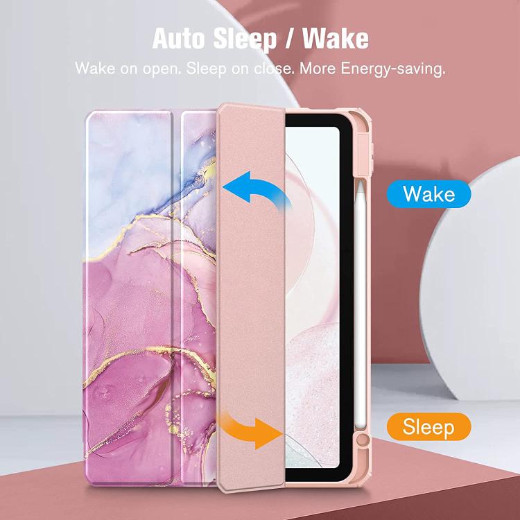 Custodia in pelle con motivo marmorizzato in acrilico cristallino per tablet, con scomparto per penna., For Samsung Galaxy Tab S9 Ultra, For Samsung Galaxy Tab S8+ / S7+, For Samsung Galaxy Tab S8 / S7, For Samsung Galaxy Tab A8 10.5 2021