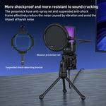 Microfono da tavolo Yanmai SF-777R con illuminazione RGB, riduzione del rumore e rete anti-spruzzo., SF-777R