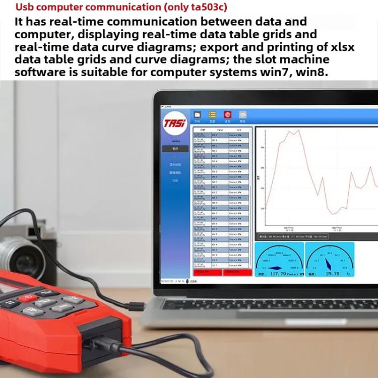 Misuratore di velocità portatile con display digitale e tachimetro laser, TASI Non-contact, TASI Contact, TASI Contact and Non-contact Dual Use