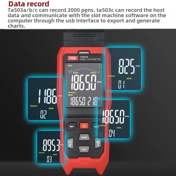 Misuratore di velocità portatile con display digitale e tachimetro laser, TASI Non-contact, TASI Contact, TASI Contact and Non-contact Dual Use