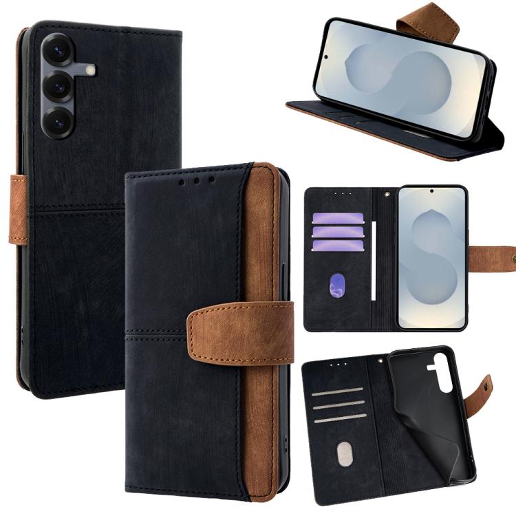 Custodia per telefono in similpelle con cuciture a contrasto e protezione RFID., For Samsung Galaxy S25+ 5G, For Samsung Galaxy S25 Ultra 5G, For Samsung Galaxy S23 Ultra 5G