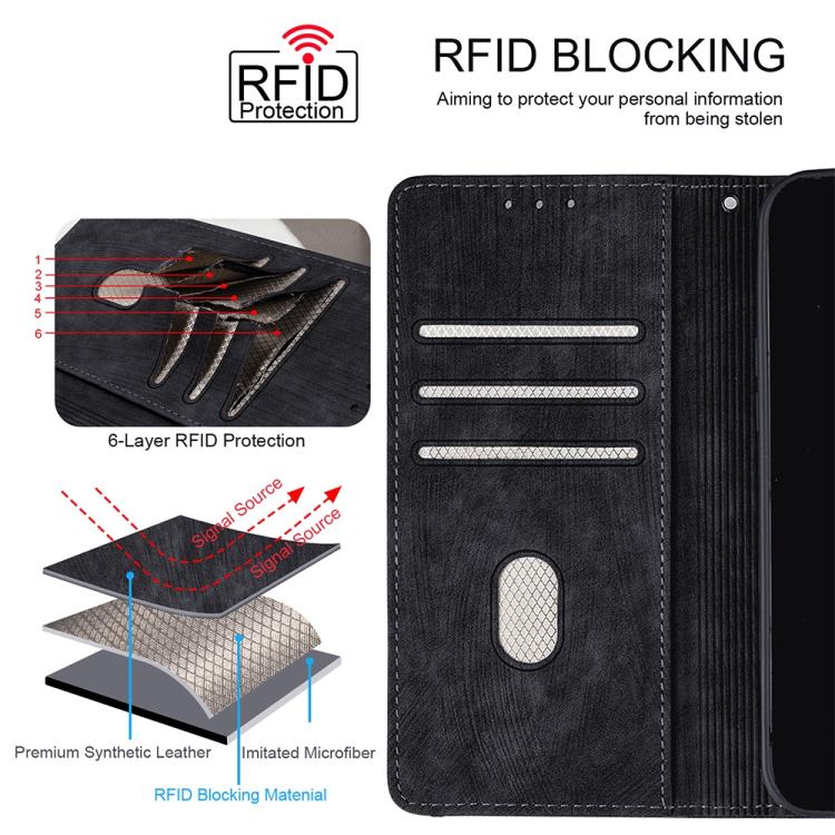 Custodia per telefono in similpelle con cuciture a contrasto e protezione RFID., For Samsung Galaxy S25+ 5G, For Samsung Galaxy S25 Ultra 5G, For Samsung Galaxy S23 Ultra 5G