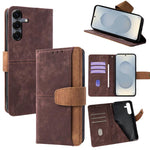 Custodia per telefono in similpelle con cuciture a contrasto e protezione RFID., For Samsung Galaxy S25+ 5G, For Samsung Galaxy S25 Ultra 5G, For Samsung Galaxy S23 Ultra 5G
