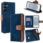 Custodia per telefono in similpelle con cuciture a contrasto e protezione RFID., For Samsung Galaxy S25+ 5G, For Samsung Galaxy S25 Ultra 5G, For Samsung Galaxy S23 Ultra 5G