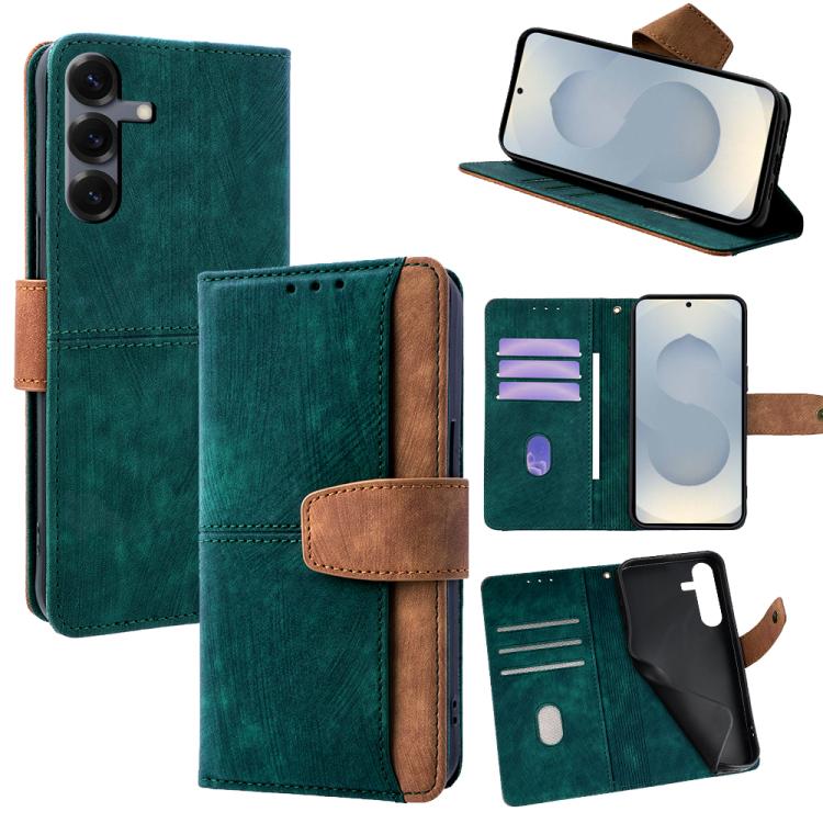 Custodia per telefono in similpelle con cuciture a contrasto e protezione RFID., For Samsung Galaxy S25+ 5G, For Samsung Galaxy S25 Ultra 5G, For Samsung Galaxy S23 Ultra 5G