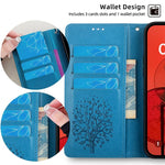Custodia per telefono in pelle con motivo albero e cervo in rilievo, For Samsung Galaxy S26+ 5G, For Samsung Galaxy S26 Ultra 5G, For Samsung Galaxy S26 5G, For Samsung Galaxy S25 5G