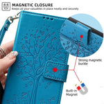 Custodia per telefono in pelle con motivo albero e cervo in rilievo, For Samsung Galaxy S26+ 5G, For Samsung Galaxy S26 Ultra 5G, For Samsung Galaxy S26 5G, For Samsung Galaxy S25 5G