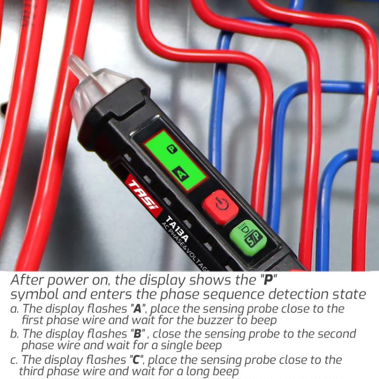 Penna tester circuiti TA13A con display LCD e torcia
