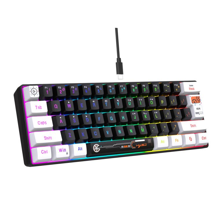 Tastiera cablata gaming HXSJ V700WB RGB 61 tasti