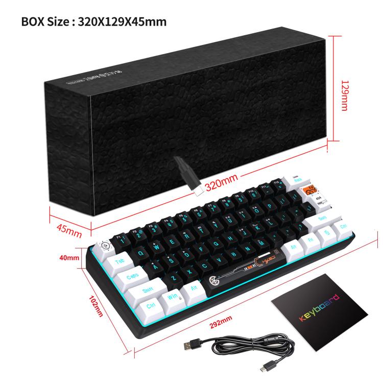 Tastiera cablata gaming HXSJ V700WB RGB 61 tasti