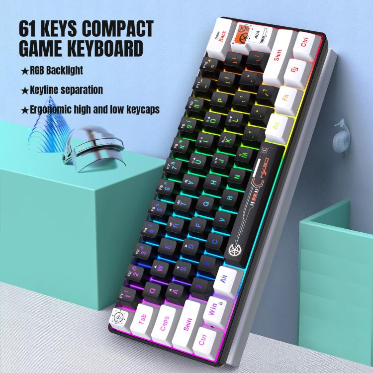 Tastiera cablata gaming HXSJ V700WB RGB 61 tasti