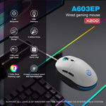 Mouse cablato HXSJ X200 3600 DPI con luci RGB
