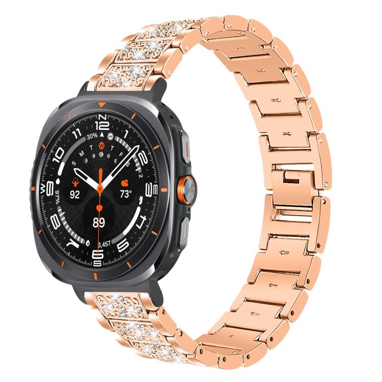 Cinturino per orologio in acciaio inossidabile con diamanti xDfind, For Samsung Galaxy Watch Ultra / Ultra 2025, For Samsung Galaxy Watch8 / Watch8 Classic, For Samsung Galaxy Watch7 / FE / 6 / 5 / 4, For Samsung Galaxy Fit3