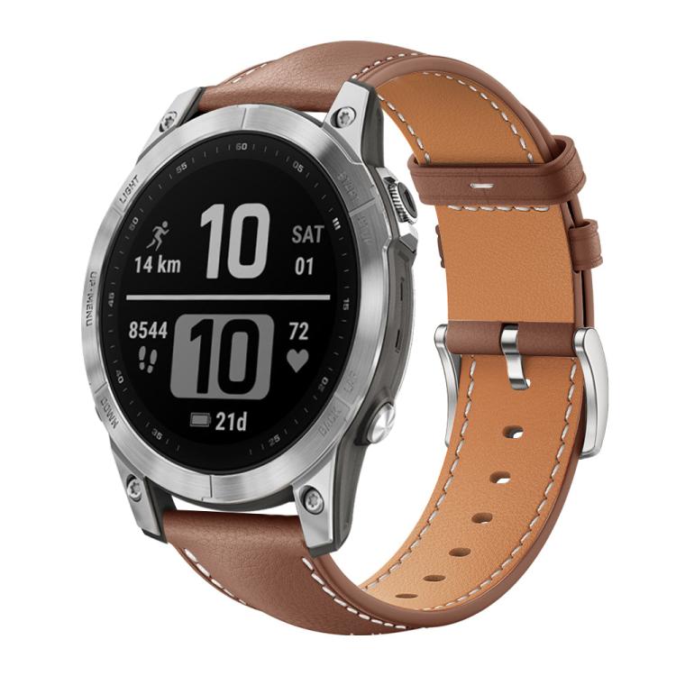 Cinturino per orologio xDfind Flat Head Black Shark in pelle a grana fine, For Garmin Fenix 8/7/6/5 22mm 20mm, For Garmin Fenix 8/7X/6X/5X 26mm 22mm, For Garmin Forerunner 220/735/735XT/230/235 20mm, For Garmin Forerunner 35/30/35j 20mm