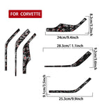 Set 6 adesivi fibra carbonio dorata per Chevrolet Corvette C8