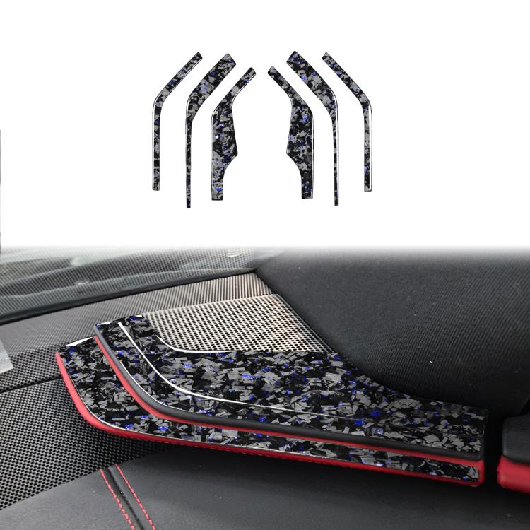Set 6 adesivi fibra carbonio dorata per Chevrolet Corvette C8