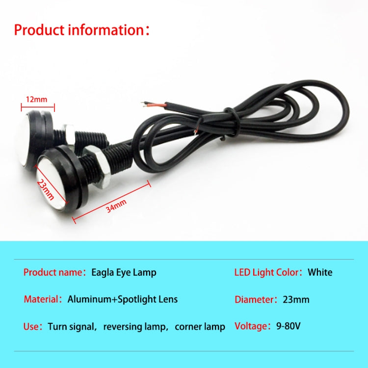 Luce LED Eagle Eye 23mm 6 LED SMD-5730 bianco per moto